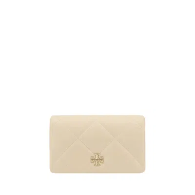 Tory Burch Kira Diamond Quilt Chain Wallet In Beige