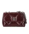 Tory Burch Kira Diamond Small Convertible Shoulder Bag In Burgundy