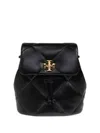 Tory Burch Kira Diamond Small Leather Backpack In Black