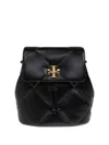 Tory Burch Kira Diamond Small Leather Backpack In Black