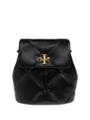 Tory Burch Kira Diamond Small Leather Backpack In Black