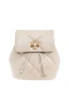 Tory Burch Kira Diamond Small Leather Backpack In White