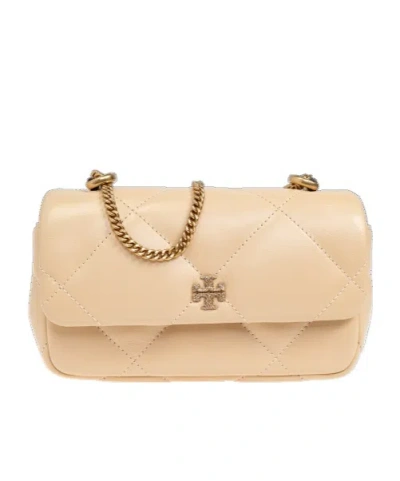 Tory Burch Kira Diamond Stitching Mini Bag In Nude
