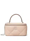 Tory Burch Kira Quilted Leather Vanity Top-handle Bag In Pink