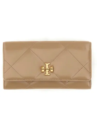 Tory Burch Kira Diamond Wallet In Beige