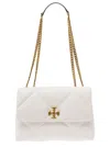 TORY BURCH 'KIRA DIAMOND' WHITE CROSSBODY BAG WITH DOUBLE T LOGO IN QUILTED LEATHER WOMAN