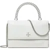Tory Burch Kira Deconstructed Mini Top Handle Chain Wallet Bianco In White