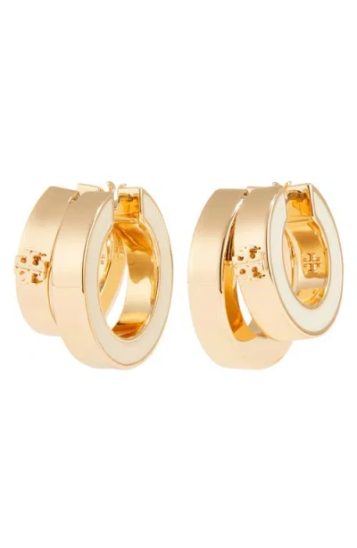 Tory Burch Kira Double Hoop Earrings In Gold