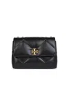 Tory Burch Kira Double Strap Black Leather Bag In Black