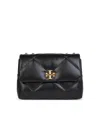 Tory Burch 'kira' Double Strap Black Leather Bag In Black