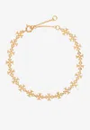 Tory Burch Kira Double-t Brass Bracelet In Gold