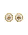 Tory Burch Kira Enamel Circle Stud Earrings In Gold