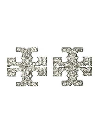 Tory Burch Kira Double T Crystal Drop Earrings In Metallic