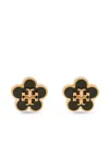 Tory Burch Two-tone Metal And Enamel Kira Earrings In Black