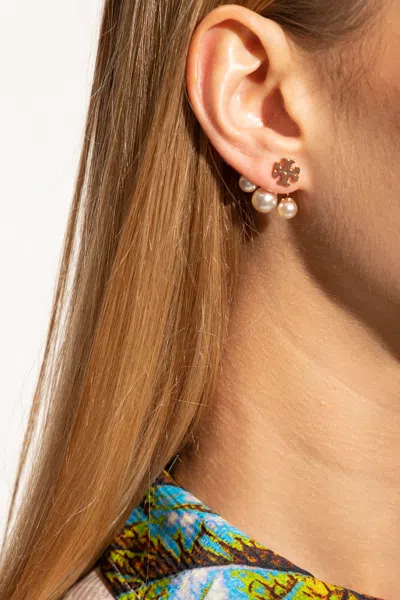 Tory Burch ‘kira' Earrings With Glass Pearls In Gold