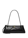 Tory Burch Kira Quilted Leather East-west Shoulder Bag In Black