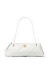 Tory Burch Kira Quilted Leather East-west Shoulder Bag In White