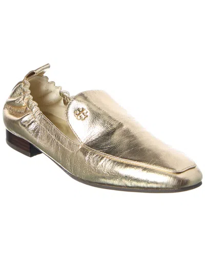 Tory Burch Kira Elastic Leather Loafer In Gold