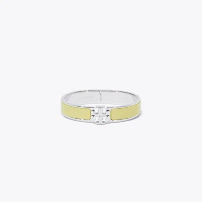 Tory Burch Kira Enamel Bracelet In Tory Silver/lemon Zest