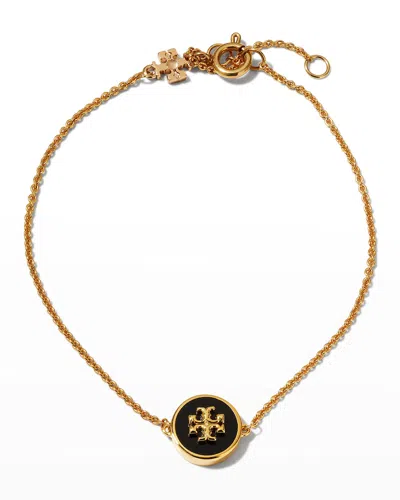 Tory Burch Kira Enamel Chain Bracelet In Gold