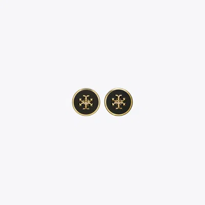 TORY BURCH KIRA ENAMEL CIRCLE-STUD EARRINGS