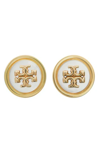 Tory Burch Kira Enamel Circle Stud Earrings In Gold