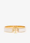 Tory Burch Kira Enamel Cuff Bracelet In White