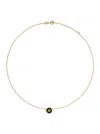 Tory Burch Kira Metallic Necklace With Logo Pendant And Chain-link Detail On Brass Blend Woman In Gold