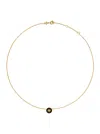 Tory Burch Kira Metallic Necklace With Logo Pendant And Chain-link Detail On Brass Blend Woman In Brown