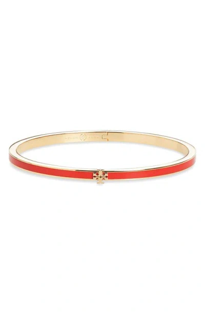 Tory Burch Kira Enamel Hinge Bracelet In Gold