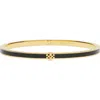 Tory Burch Kira Enamel Hinge Bracelet In Tory Gold/black