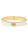 Tory Burch Kira Enameled Slim Bracelet In New Ivory