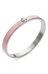 Tory Burch Kira Enamel Hinge Bracelet In Tory Silver/mauve