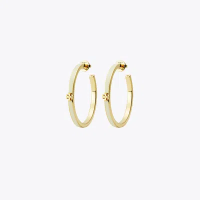 Tory Burch Kira Enamel Hoop Earring In Gold