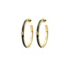 Tory Burch Kira Enamel Hoop Earring In Gld Blk
