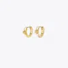 Tory Burch Kira Enamel Huggie Earring In Tory Gold/new Ivory