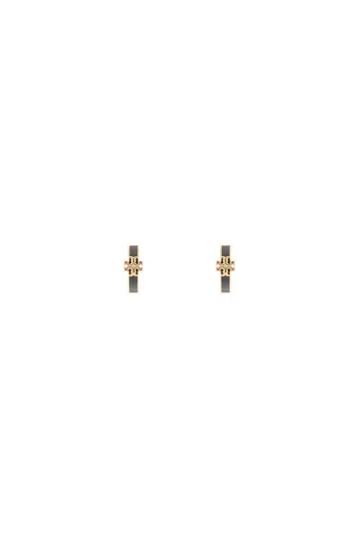 Tory Burch Kira Enamel Huggie Earrings In Gold
