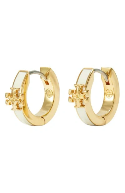 TORY BURCH TORY BURCH KIRA ENAMEL HUGGIE EARRINGS