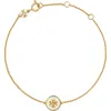 Tory Burch Kira Enamel Pendant Chain Bracelet In Gold
