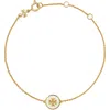 Tory Burch Kira Enamel Pendant Chain Bracelet In Tory Gold/new Ivory