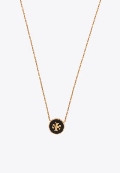 Tory Burch Kira Enamel Pendant Necklace In Gold