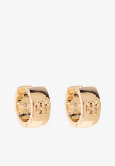 Tory Burch Kira Enameled Hoop Earrings In Gold