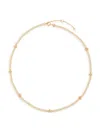 Tory Burch Kira Faux Pearl-embellished 18kt Gold-plated Necklace In Multi