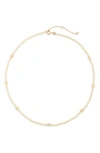 Tory Burch Kira Faux Pearl Necklace In Gold