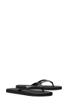 Tory Burch Slate Rubber Kira Thong Slippers In Perfect Black/gold