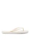 Tory Burch Logo Plaque Open Toe Slides In White