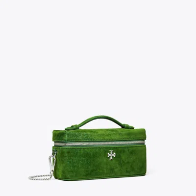 Tory Burch Kira Flocked Vanity Case In Green