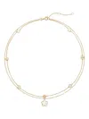 Tory Burch Kira Flower-embellished Layered Necklace In Gold