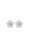 Tory Burch Kira Enamel Flower Stud Earring In Tory Silver/meadow Mist