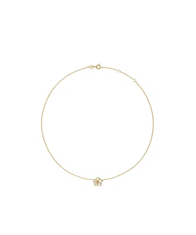 Tory Burch Kira Flower Mother-of-pearl Necklace In Tory Gold/mother Of Pearl